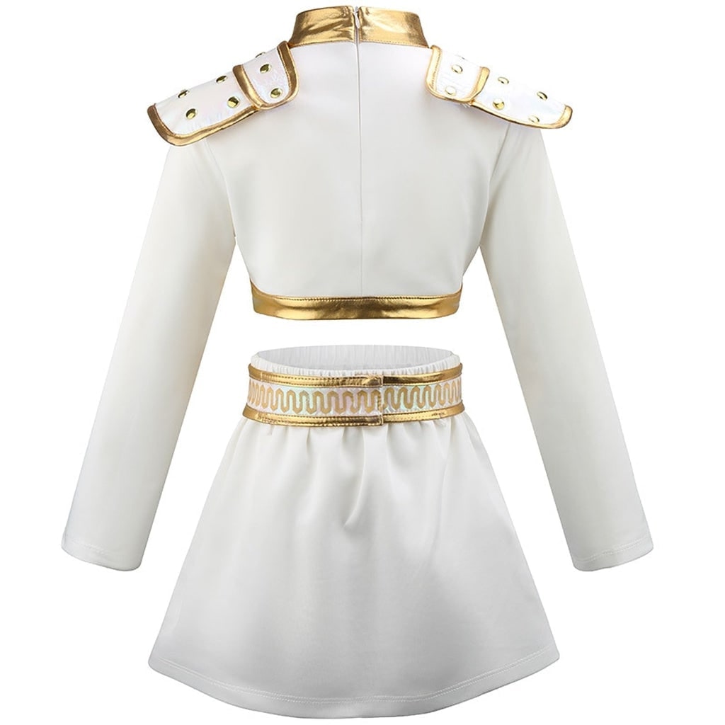 Girls' Halloween Dance Costume and Belly Dancer Suit Two Piece Set with Sequined Crop Top and A-Line Skirt