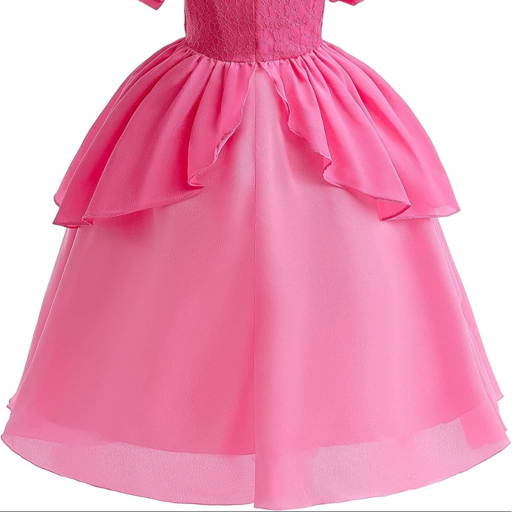 Girls' Halloween mushroom princess and Toadstool Costume Dress Set with Crown Gloves and Wand