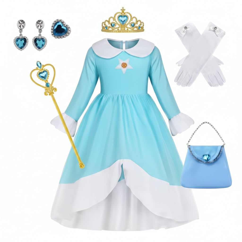 Girls' Halloween Princess Costume and Dress Up Accessories for Games