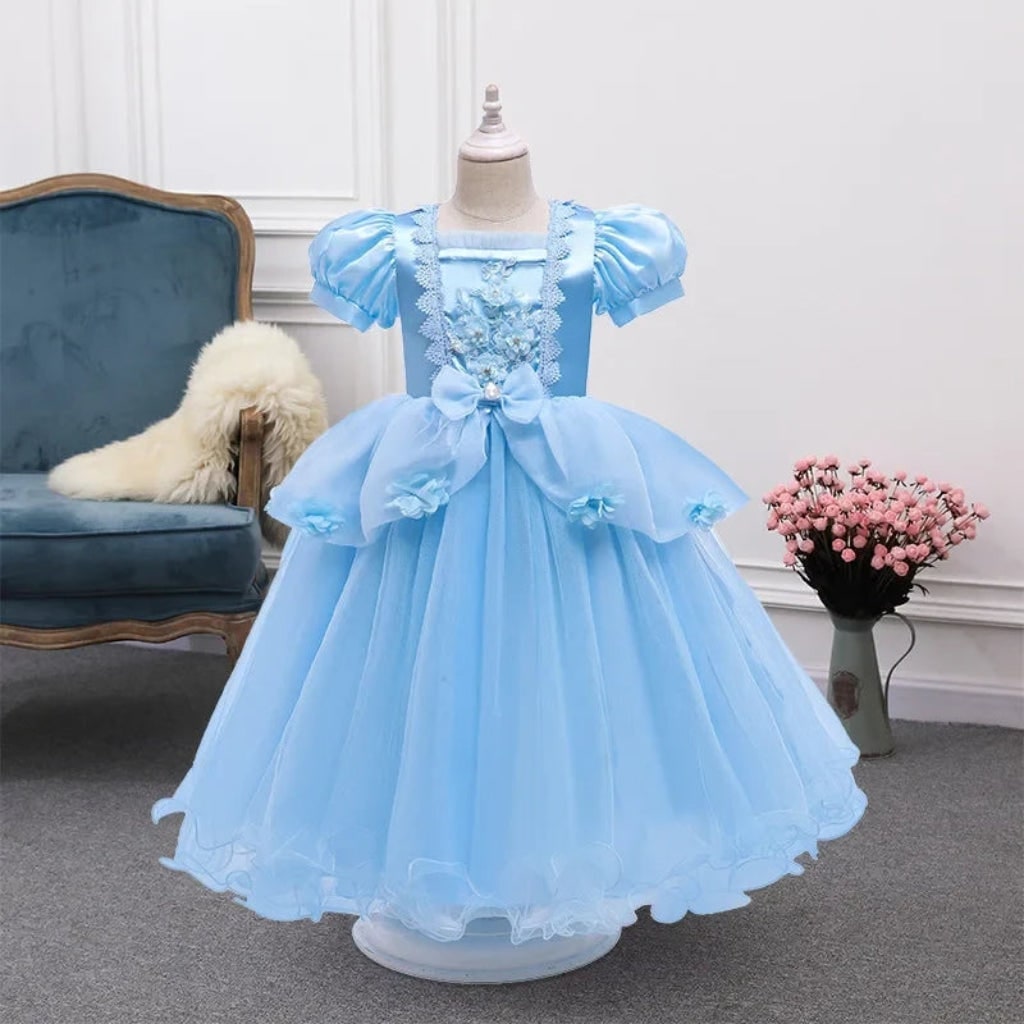 Girls' Halloween Princess Costume and Dresses with Ball Gown Tulle Skirt Dress Up