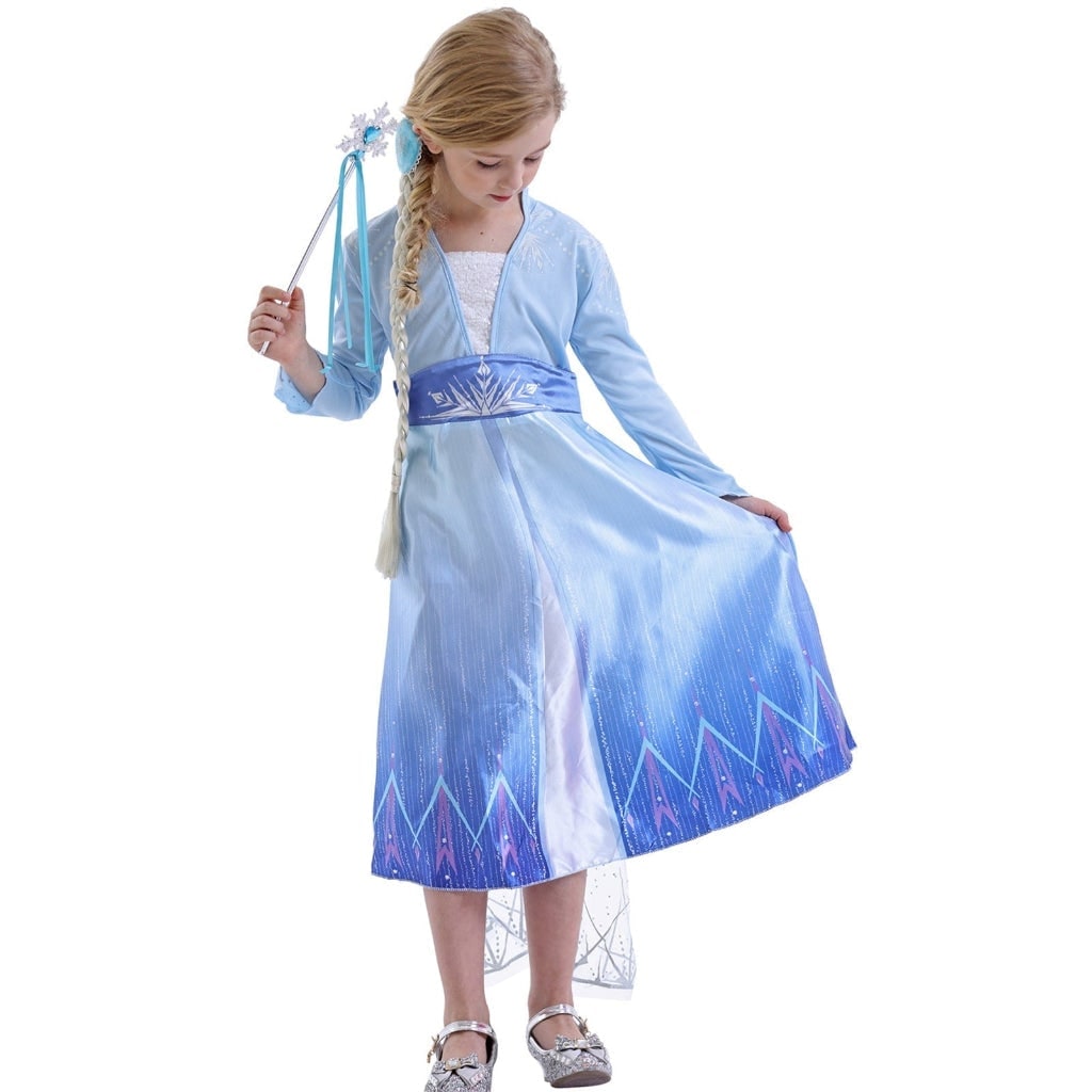 Girls' Halloween Princess Costume Dress with Cape and Wand Accessory Set