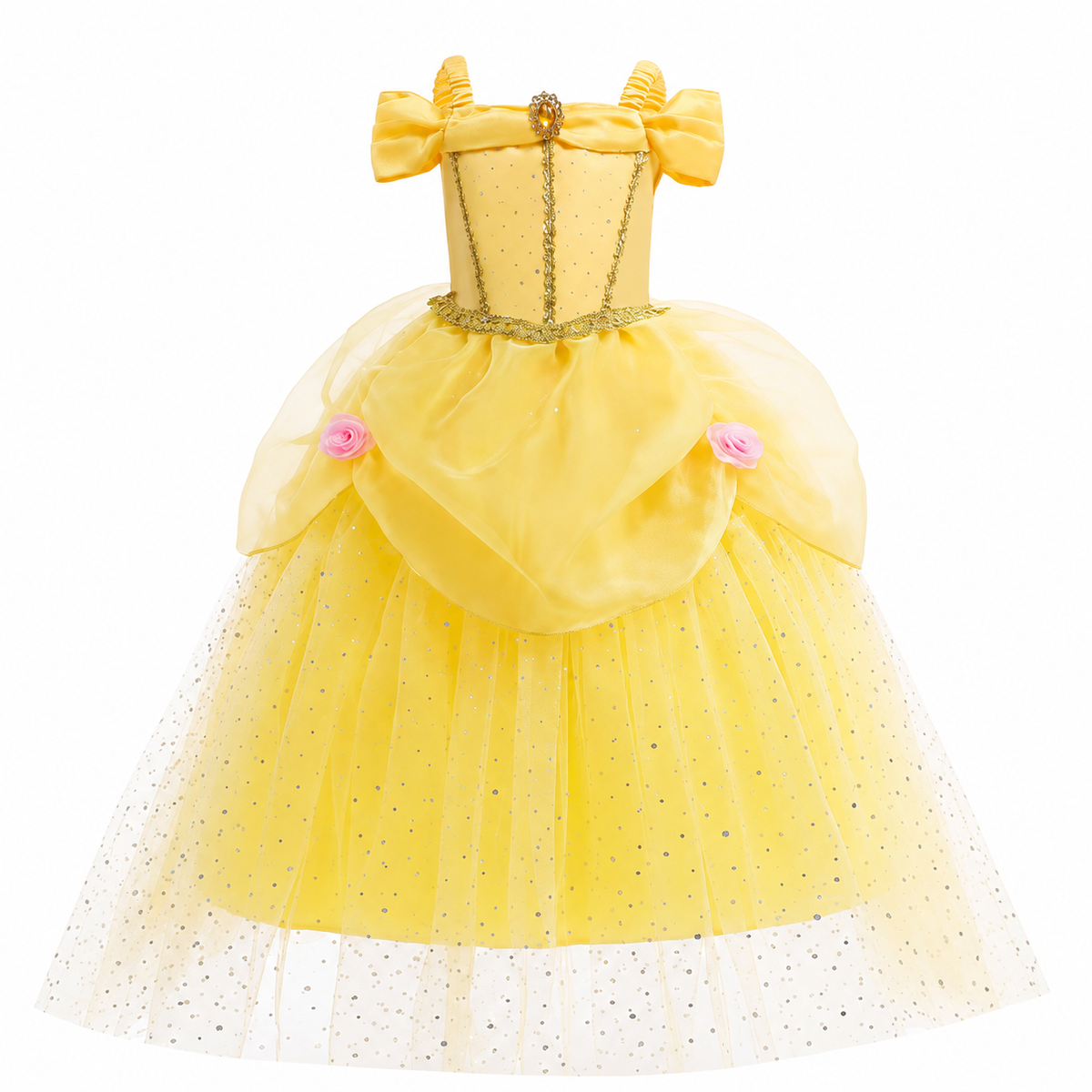 Girls' Halloween Princess Costume Dress with Tulle Skirt Tiara and Accessories Set