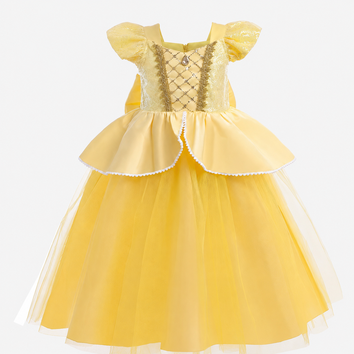 Girls' Halloween Princess Costume Dress with Tulle Skirt Tiara and Accessories Set