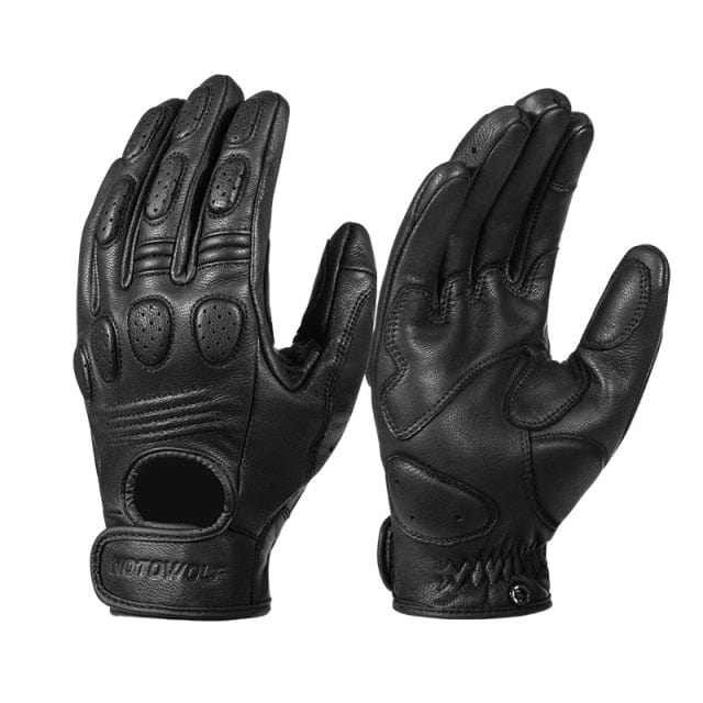 Retro Sheepskin Leather Motorcycle Glove