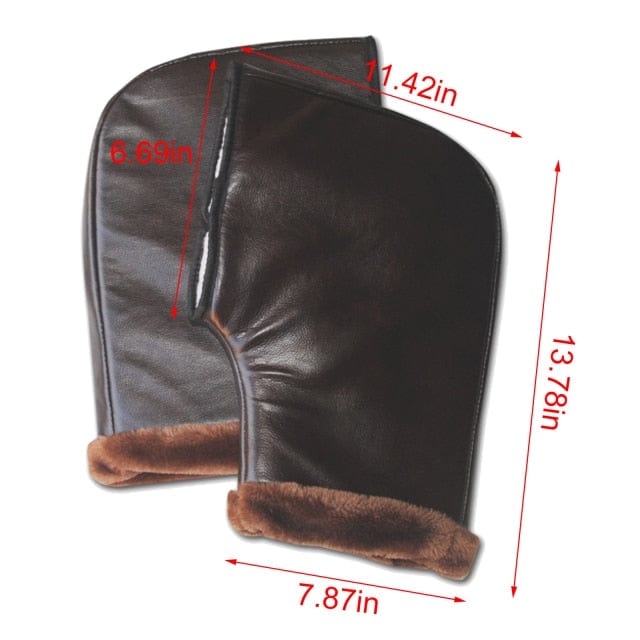 Windproof PU Winter Thick Handlebar Muffs