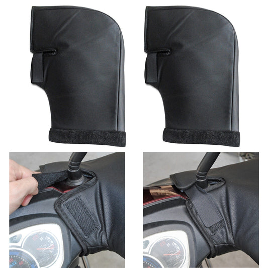 Windproof PU Winter Thick Handlebar Muffs