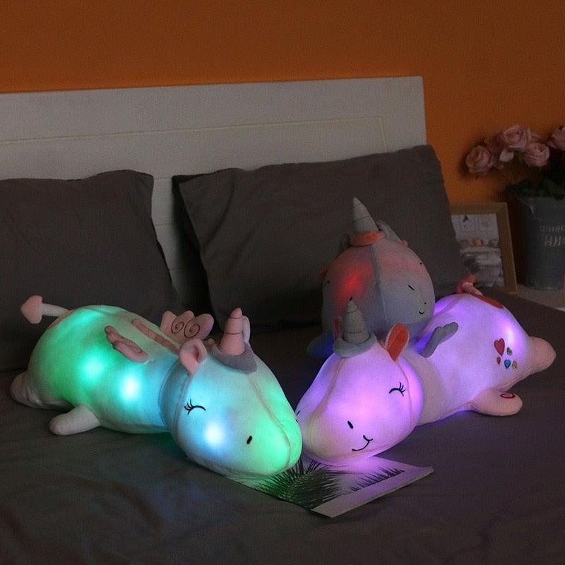 GLOWNIVA – Luminous Unicorn Plush with Multi-Color LED Night Light