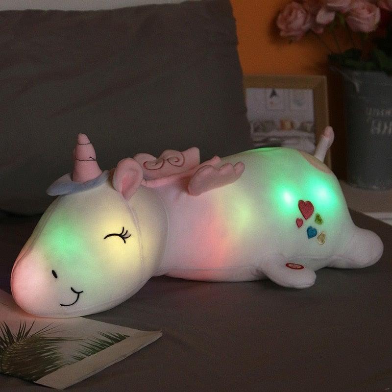 GLOWNIVA – Luminous Unicorn Plush with Multi-Color LED Night Light