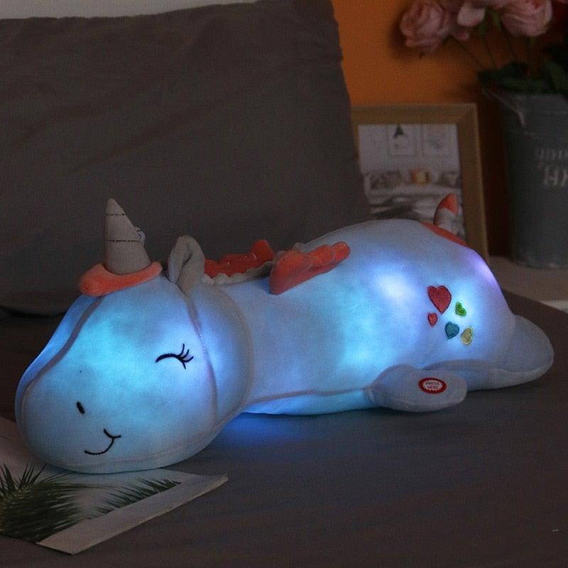 GLOWNIVA – Luminous Unicorn Plush with Multi-Color LED Night Light