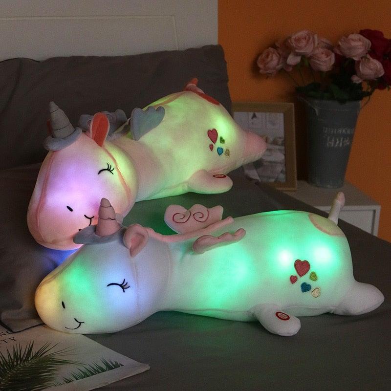 GLOWNIVA – Luminous Unicorn Plush with Multi-Color LED Night Light