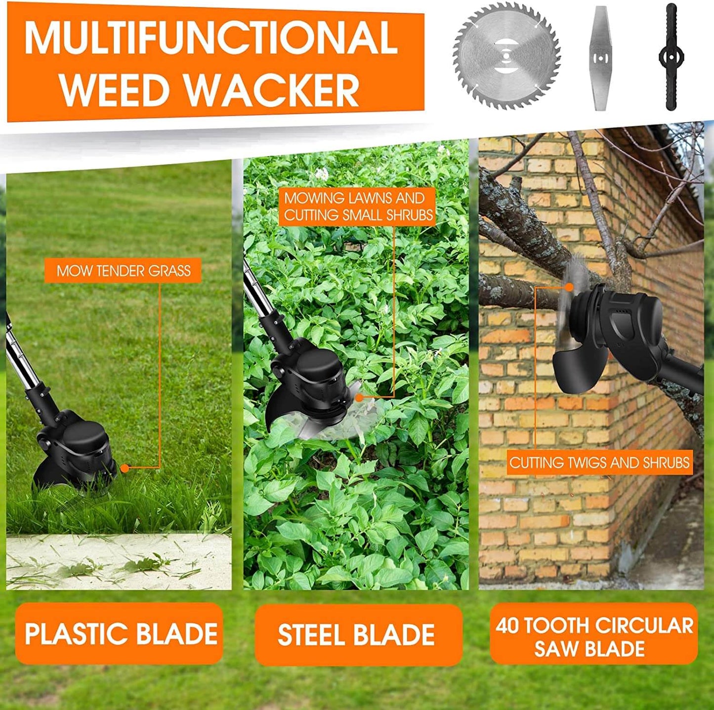 16PCS Grass Trimmer Replacement Blades