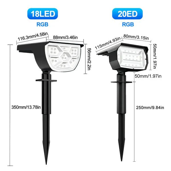 GROVELUX – Solar Landscape Spotlights with Adjustable Brightness