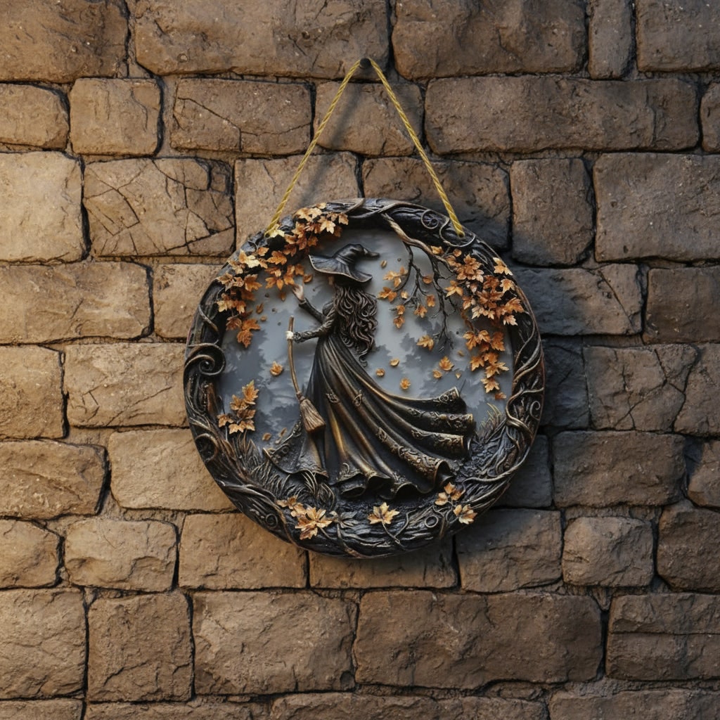 Halloween 3D Relief Wall Art Panel Decor Gnarled Branch Border and Twisted Rope Hanger for Home