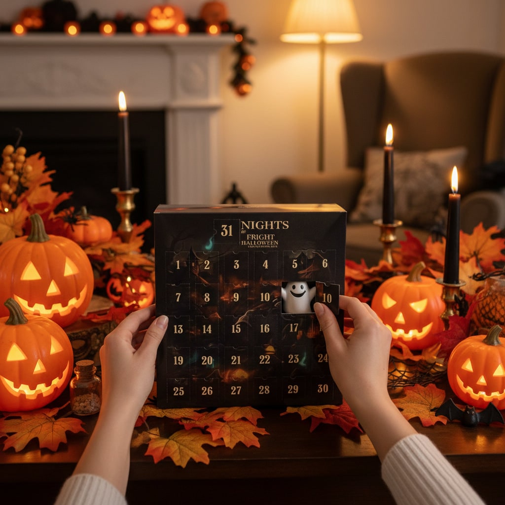 Halloween Advent Calendar Countdown with Toy Figurines for Family Decoration