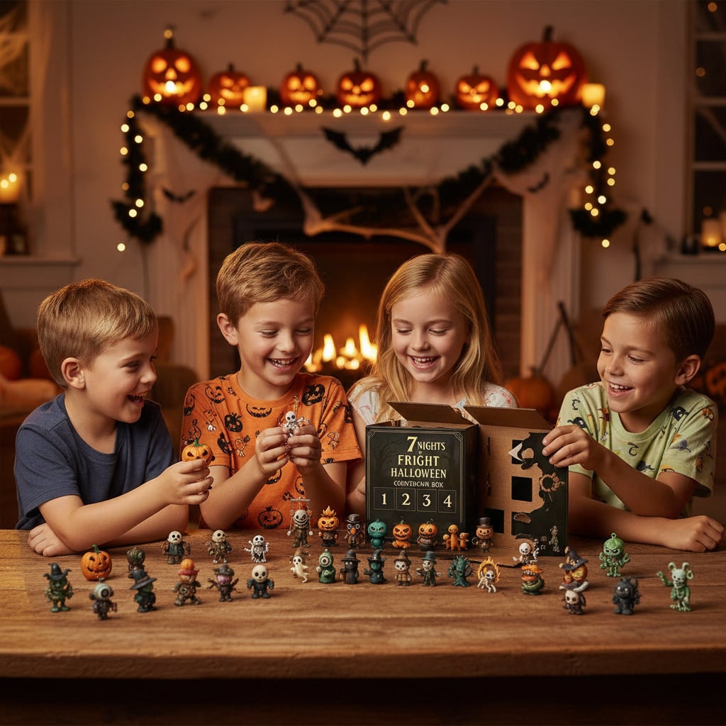 Halloween Advent Calendar Countdown with Toy Figurines for Family Decoration