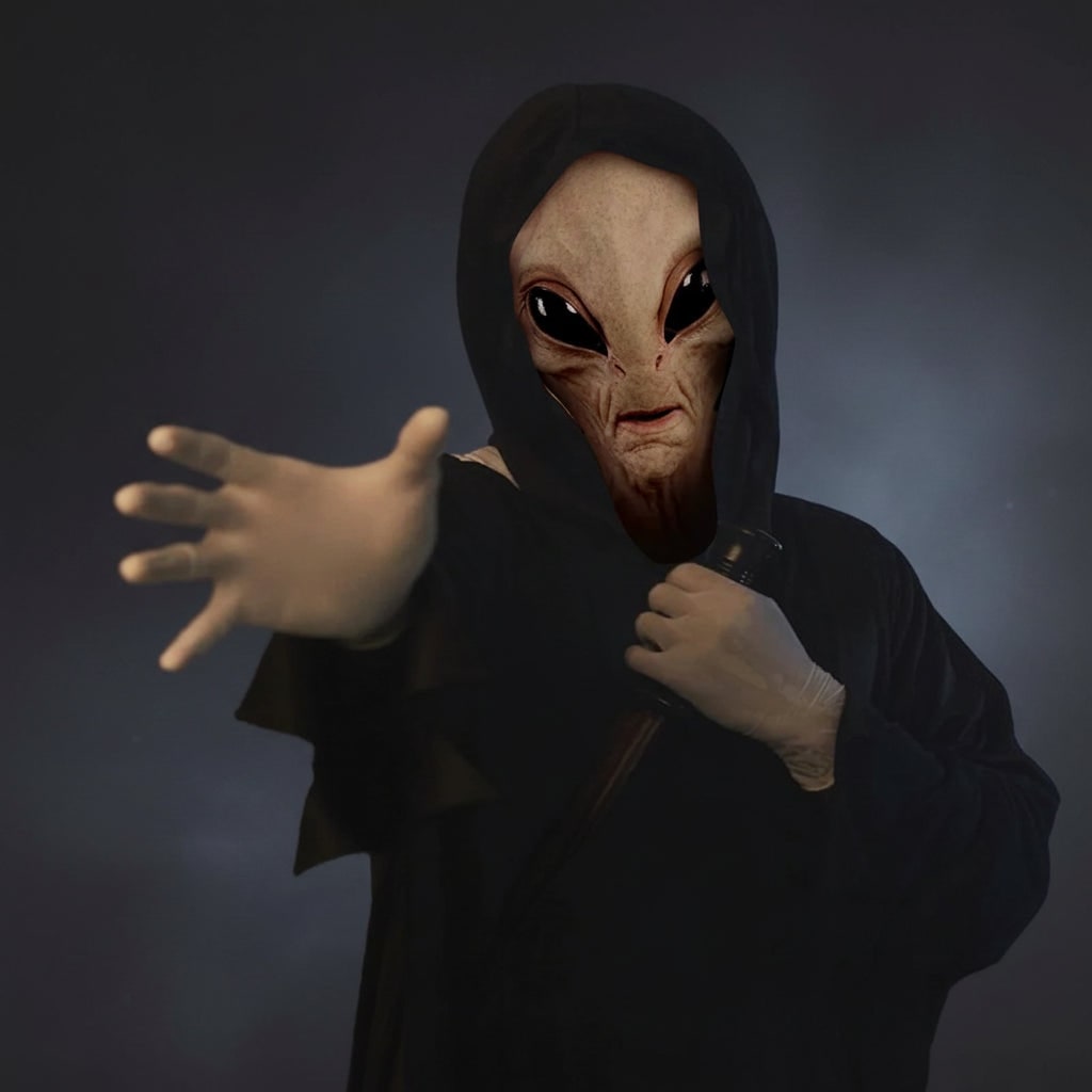 Halloween Alien Mask Full Head Latex Creepy for Adult Costume Party Space