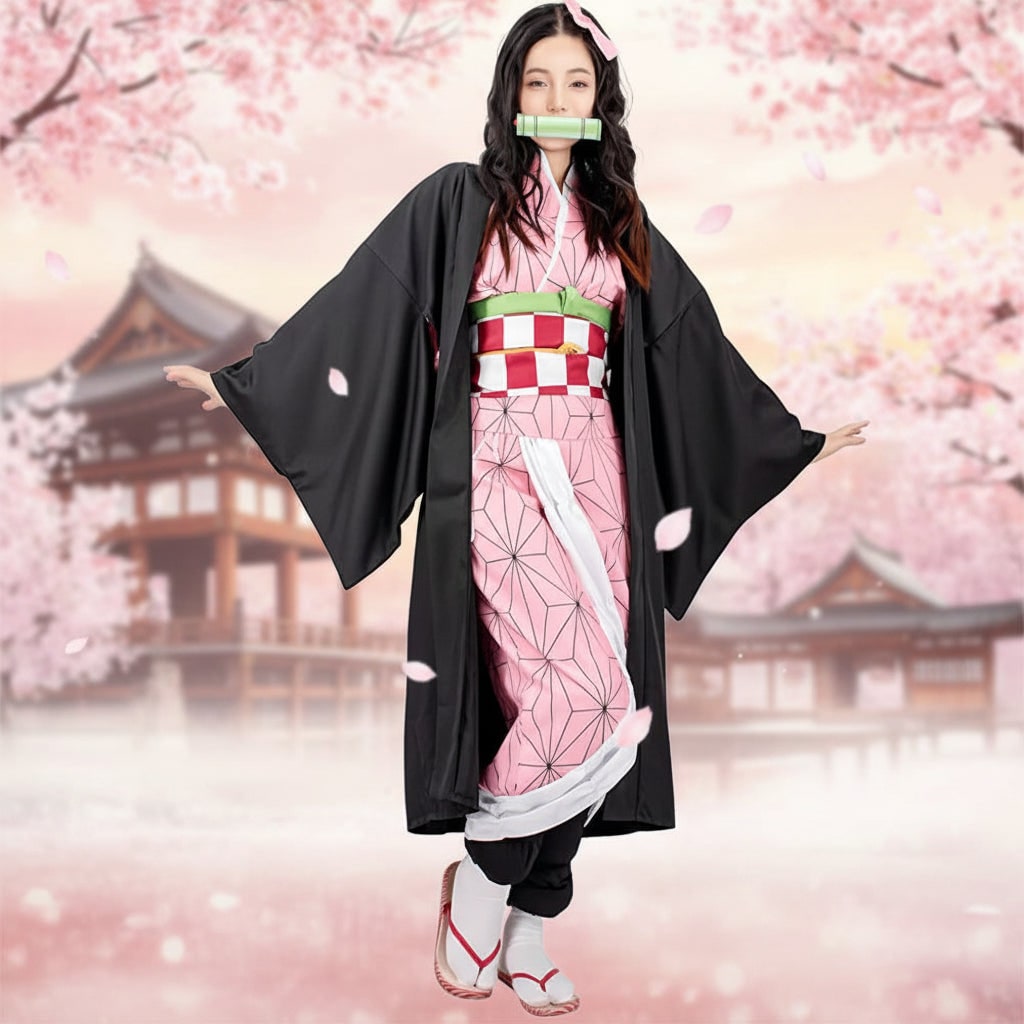 Halloween Anime Cosplay Costume and Outfits for Character Dress Up with Haori Jacket and Leg Wraps