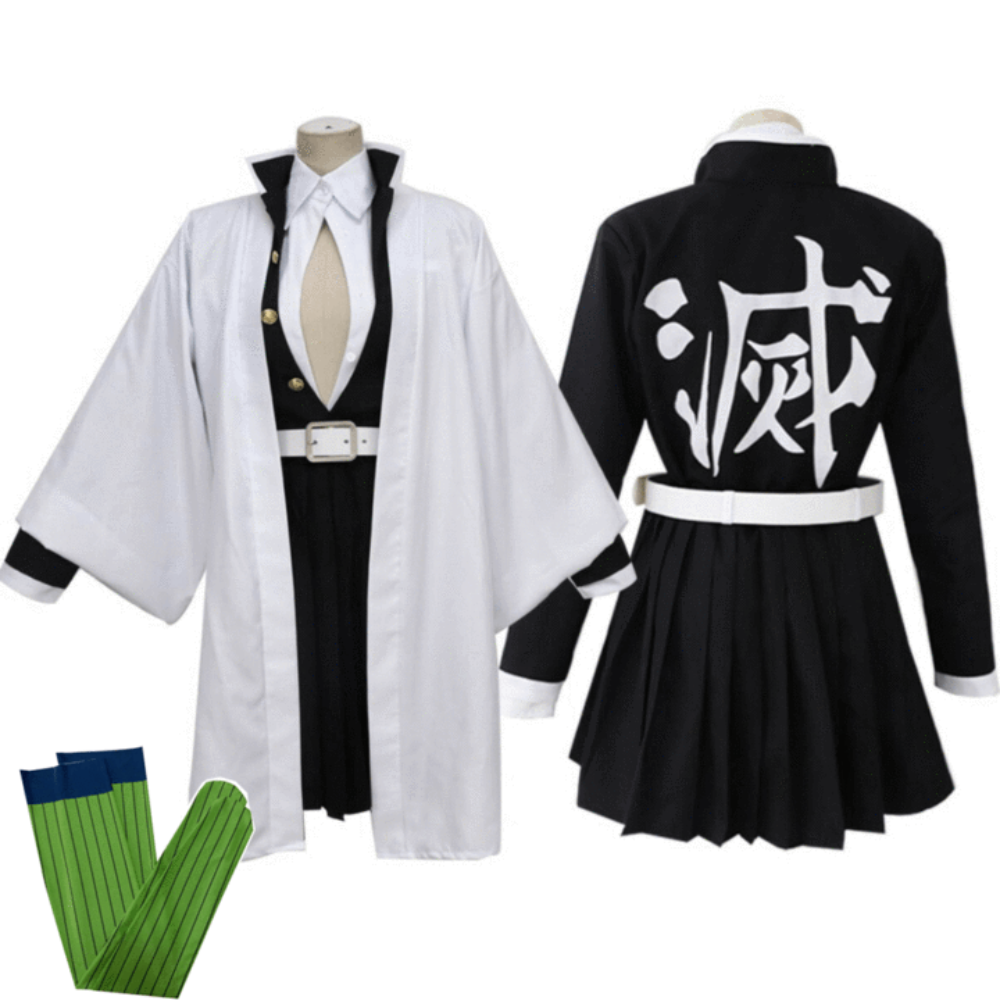 Halloween Anime Cosplay Costume and Outfits with Haori Jacket Checkered Pattern