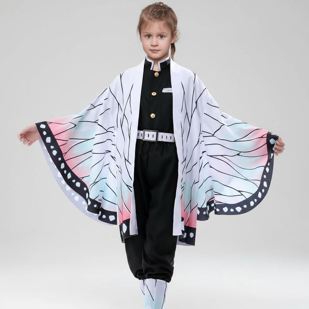Halloween Anime Cosplay Costume and Outfits with Haori Jacket Checkered Pattern