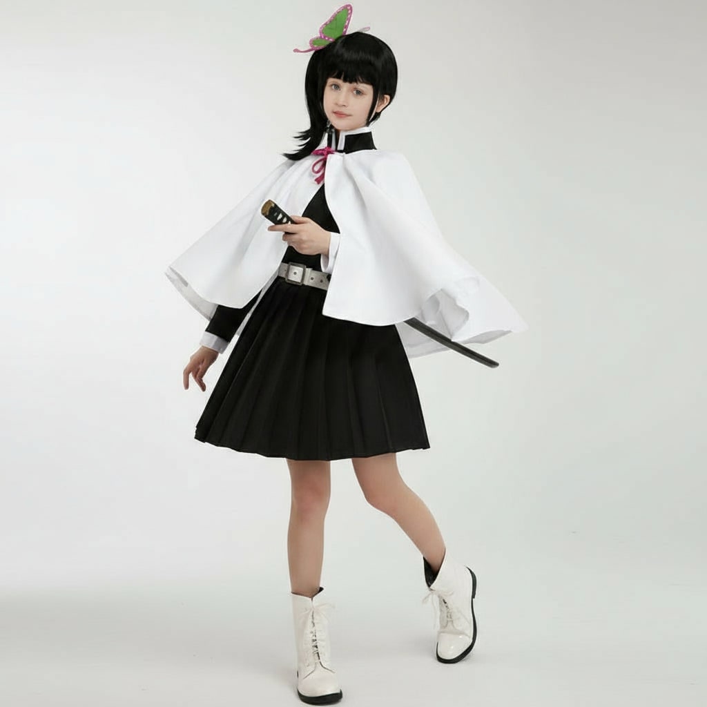 Halloween Anime Cosplay Costume and Outfits with Haori Jacket Checkered Pattern