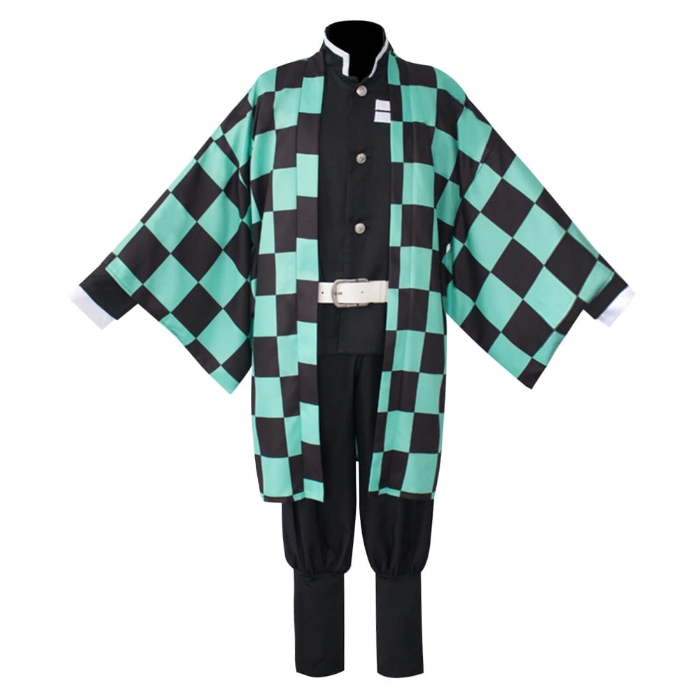 Halloween Anime Cosplay Costume and Outfits with Haori Jacket Checkered Pattern