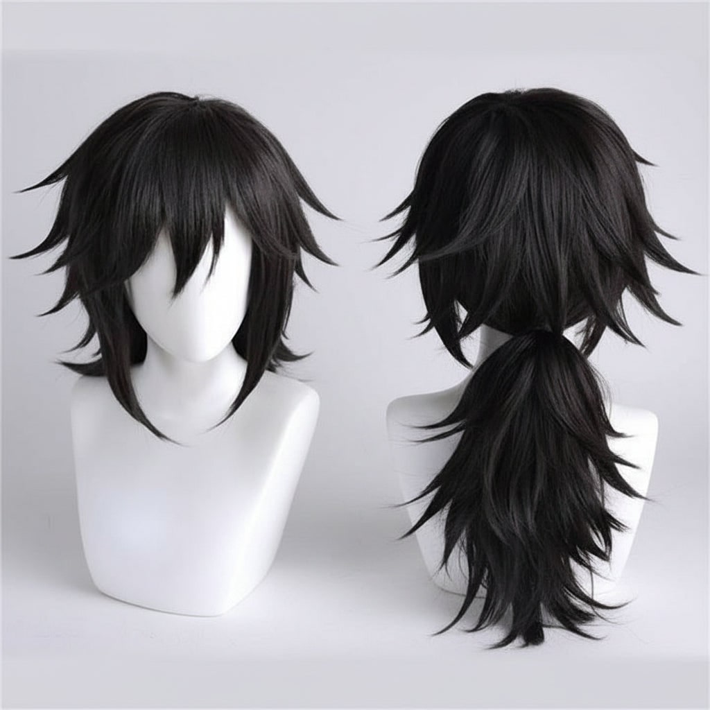 Halloween Anime Cosplay Costume with Character Haori Jacket Light-Up and Spiky