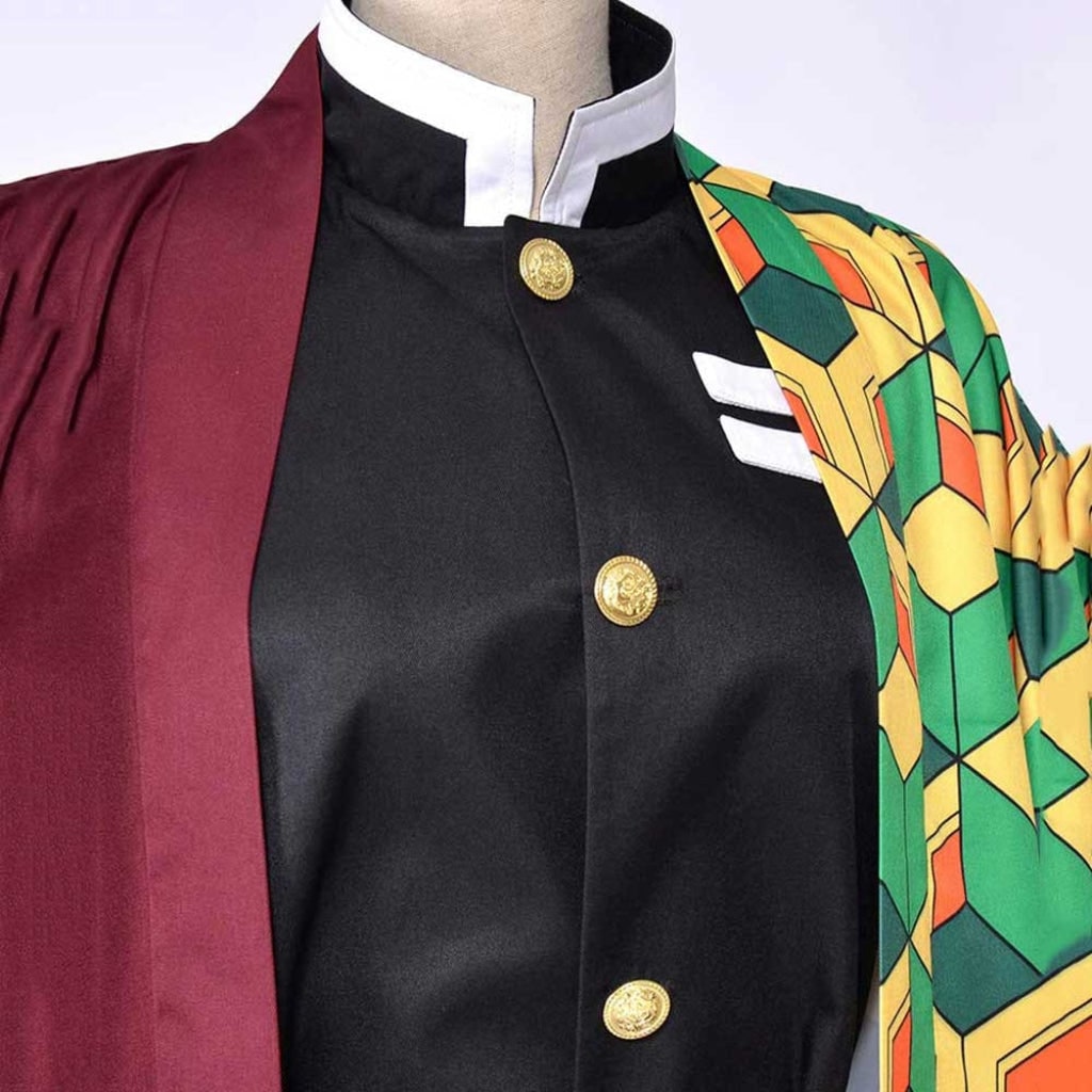 Halloween Anime Cosplay Costume with Character Haori Jacket Light-Up and Spiky
