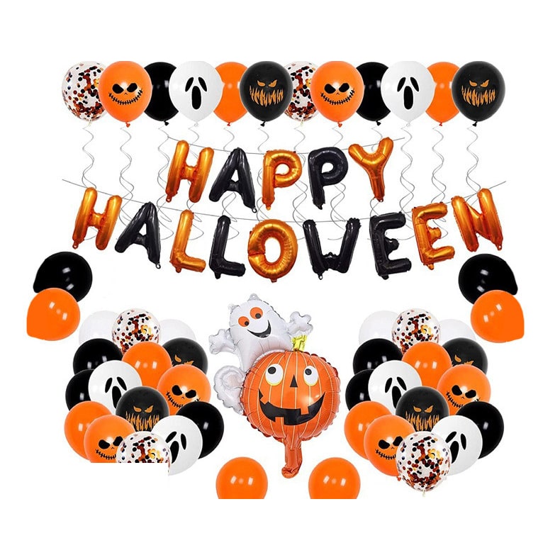 Halloween Balloon Arch Kit with Latex and Foil for Party Decoration Garland