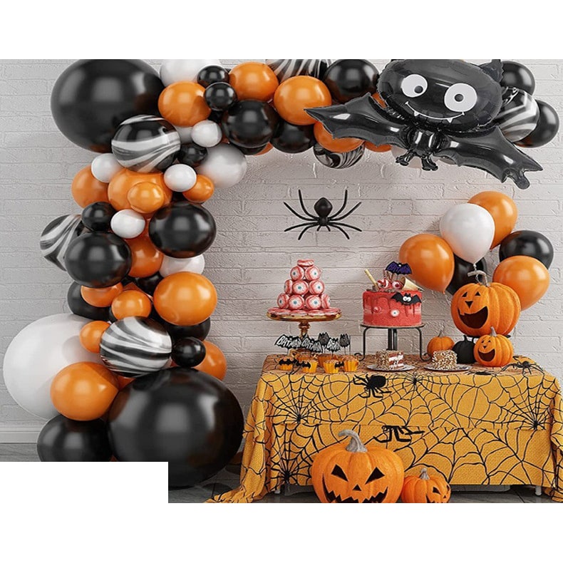 Halloween Balloon Arch Kit with Latex and Foil for Party Decoration Garland
