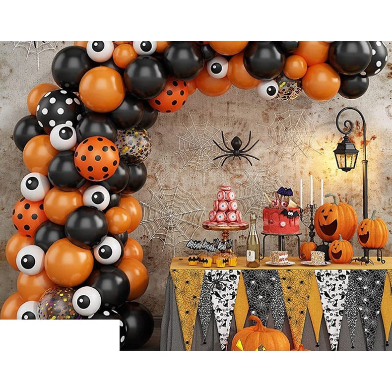 Halloween Balloon Arch Kit with Latex and Foil for Party Decoration Garland