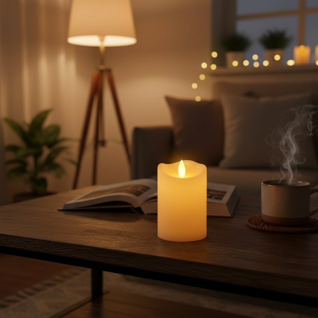 Halloween Battery Powered LED Fake Candles with Flickering Flame and Wavy Edge for Party Decoration