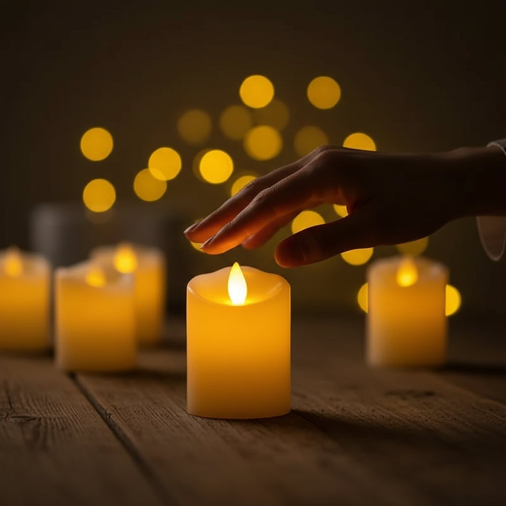 Halloween Battery Powered LED Fake Candles with Flickering Flame and Wavy Edge for Party Decoration