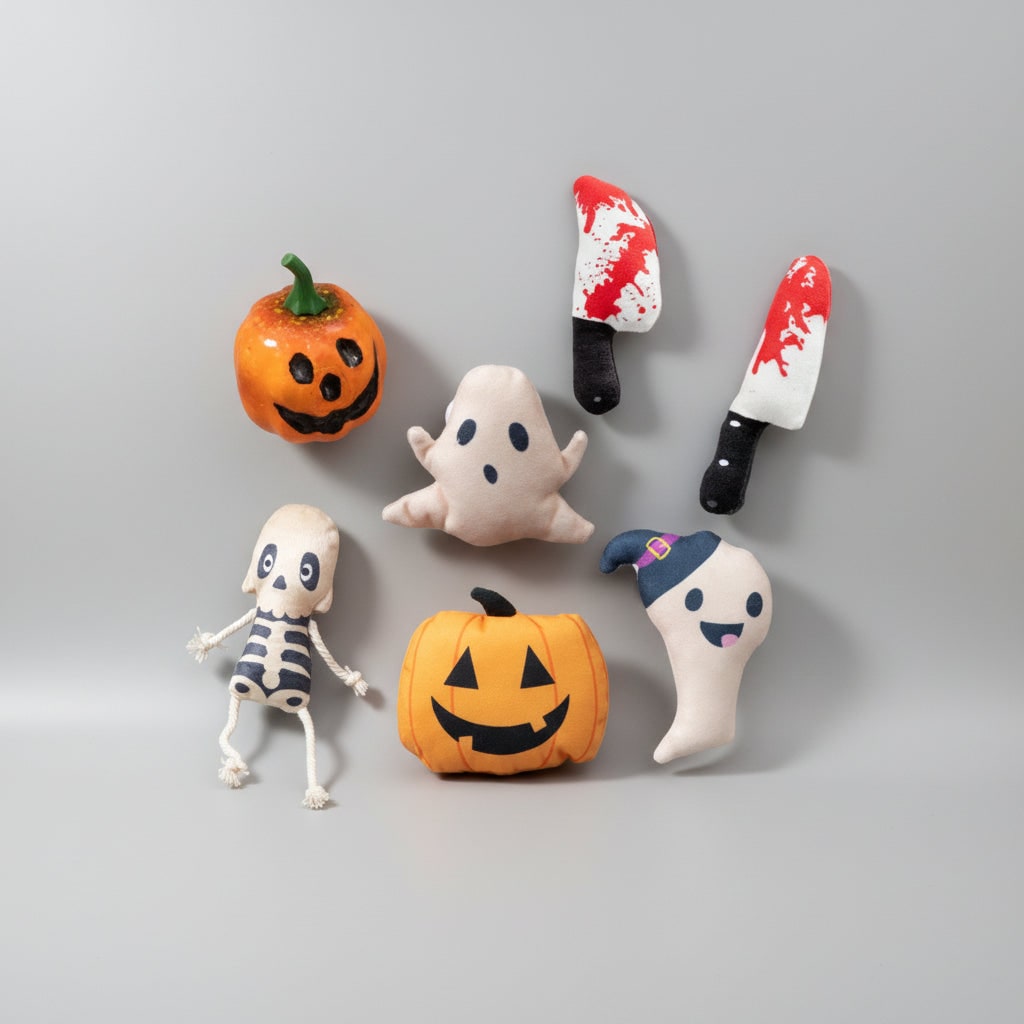 Halloween Catnip Toys for Cats Interactive Plush Play with Spooky Shapes