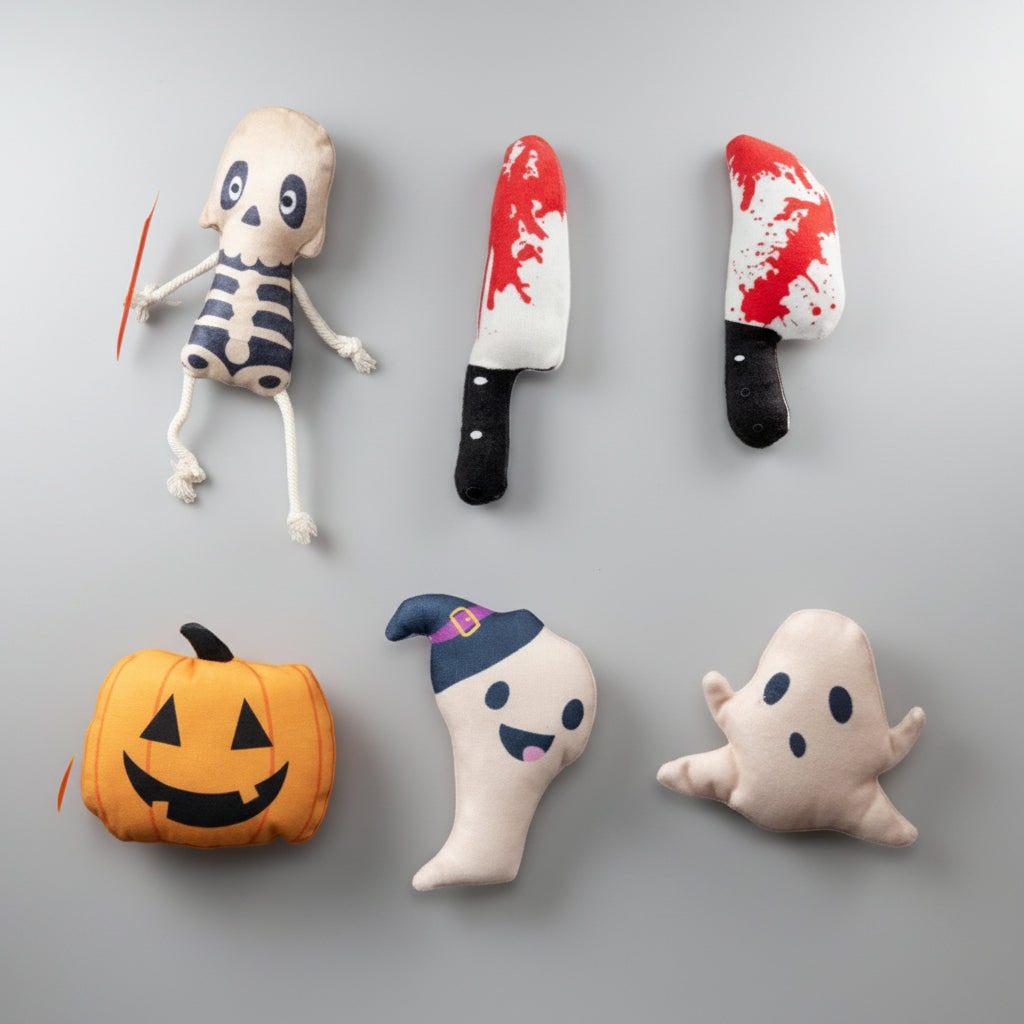 Halloween Catnip Toys for Cats Interactive Plush Play with Spooky Shapes