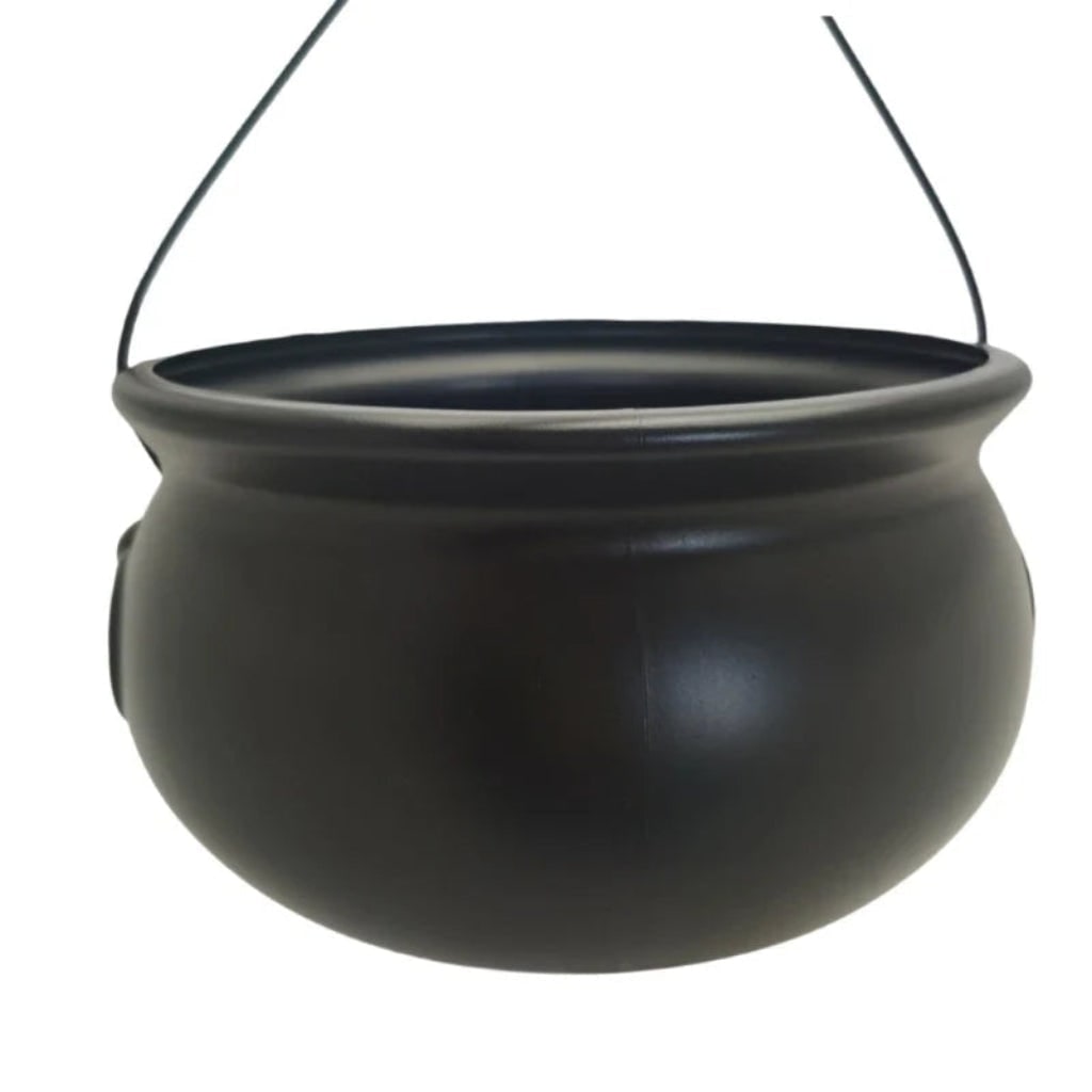 Halloween Cauldron Decoration with Wire Handle for Trick or Treat Party Display