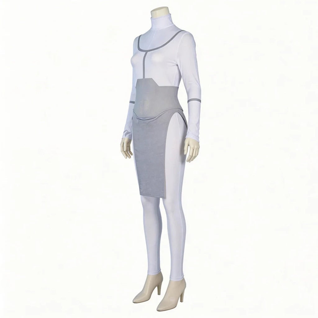 Halloween Cosplay Bodysuit Costume with Mock Turtleneck and Tabard for Anime Outfits