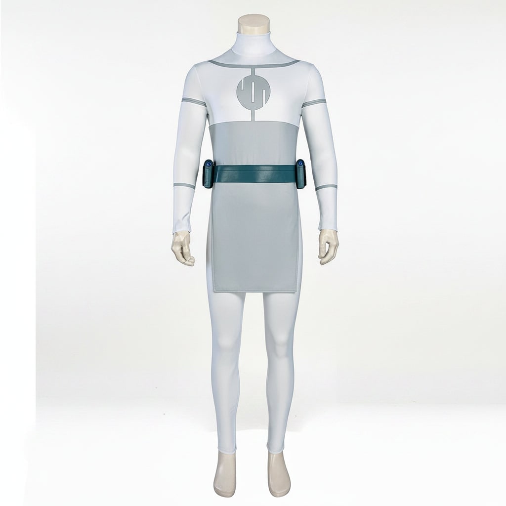 Halloween Cosplay Bodysuit Costume with Mock Turtleneck and Tabard for Anime Outfits