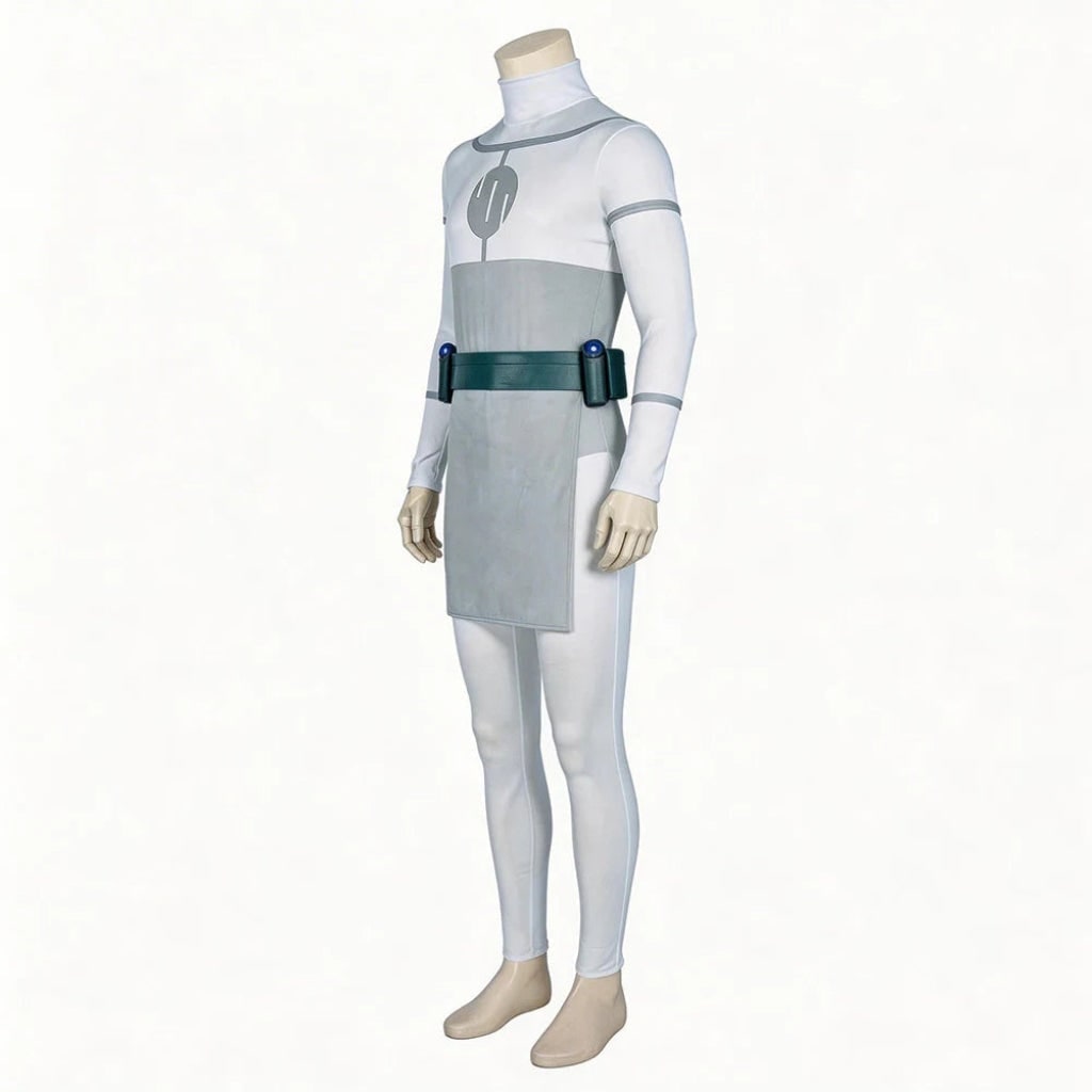 Halloween Cosplay Bodysuit Costume with Mock Turtleneck and Tabard for Anime Outfits
