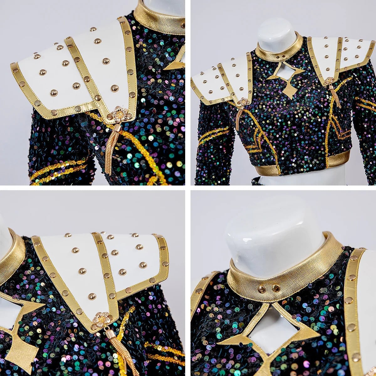 Halloween Cosplay Cheerleader Costume and Outfit Two Piece Set with Cropped Top Pleated Skirt