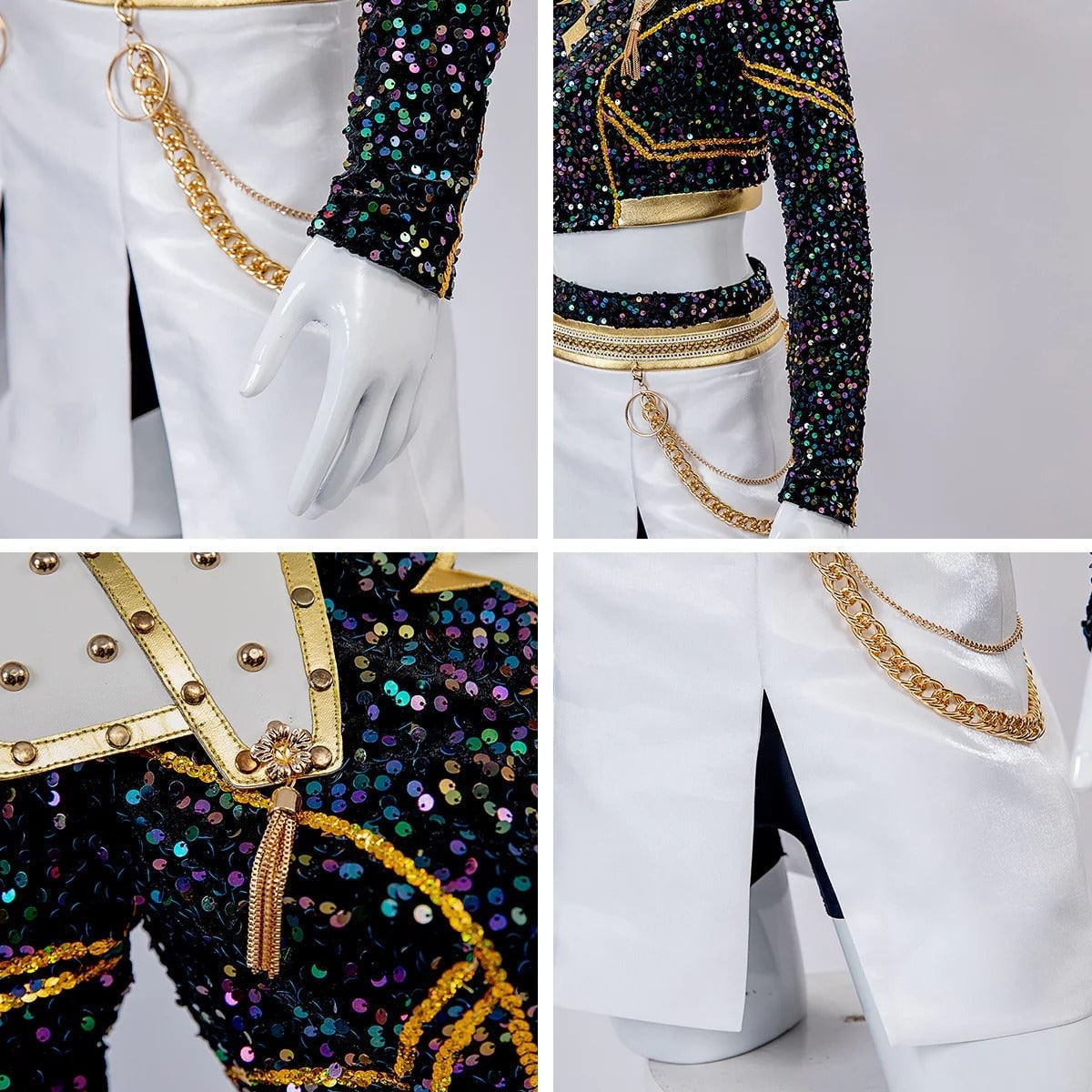 Halloween Cosplay Cheerleader Costume and Outfit Two Piece Set with Cropped Top Pleated Skirt