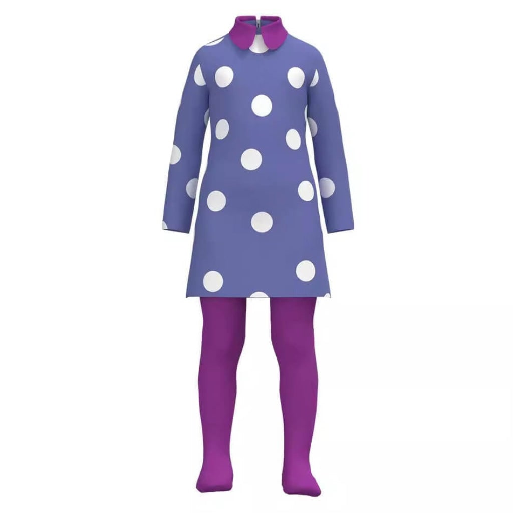 Halloween Cosplay Costume Character Dress with Polka Dot Pattern flying boy Collar