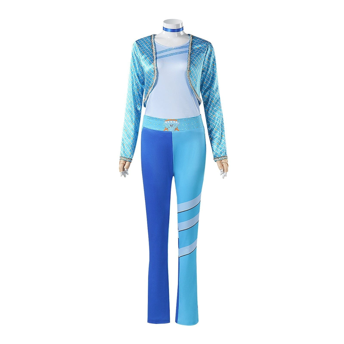 Halloween Cosplay Costume with Cropped Jacket and Fingerless Gloves Sailor