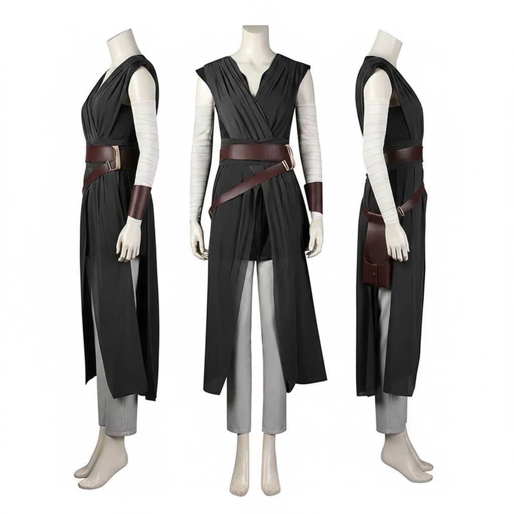 Halloween Cosplay Costume with Draped Tunic Cropped Pants and Faux-Leather Belt
