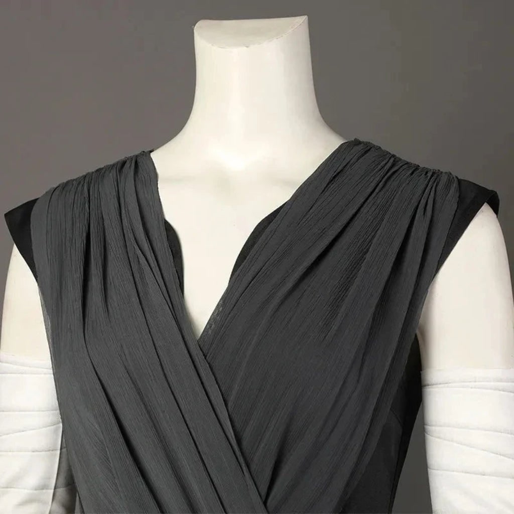 Halloween Cosplay Costume with Draped Tunic Cropped Pants and Faux-Leather Belt