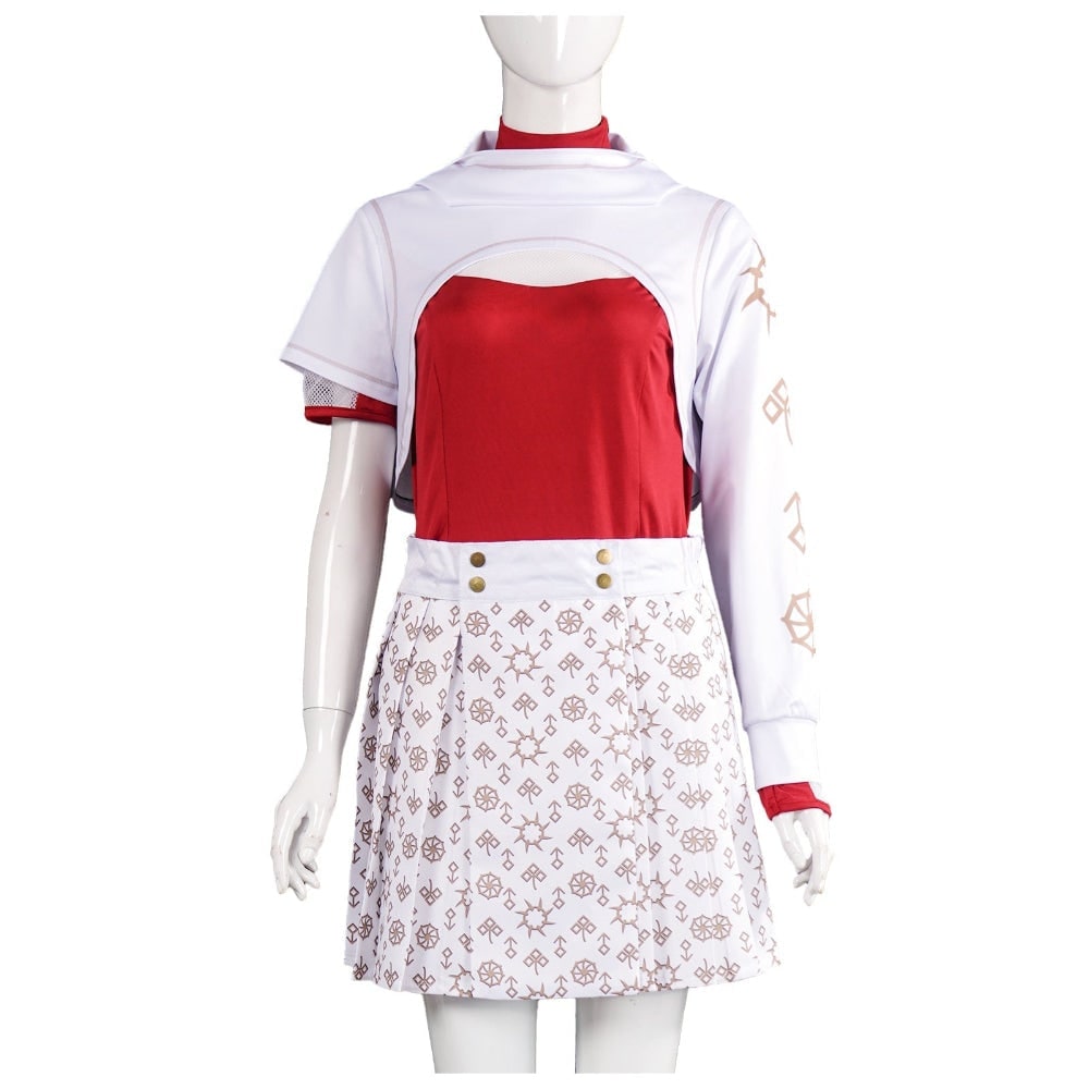 Halloween Cosplay Costume with Hooded Shrug and Pleated Skirt Multi-Piece Set