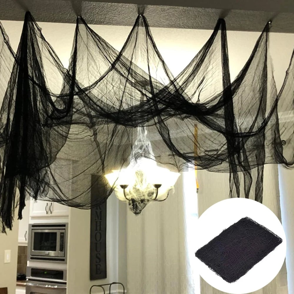 Halloween Creepy Black Gauze Cloth Decoration for Haunted House Party Prop