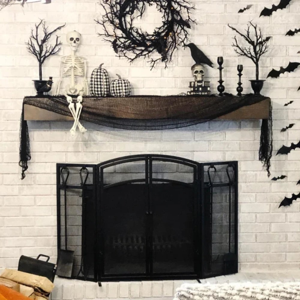 Halloween Creepy Black Gauze Cloth Decoration for Haunted House Party Prop