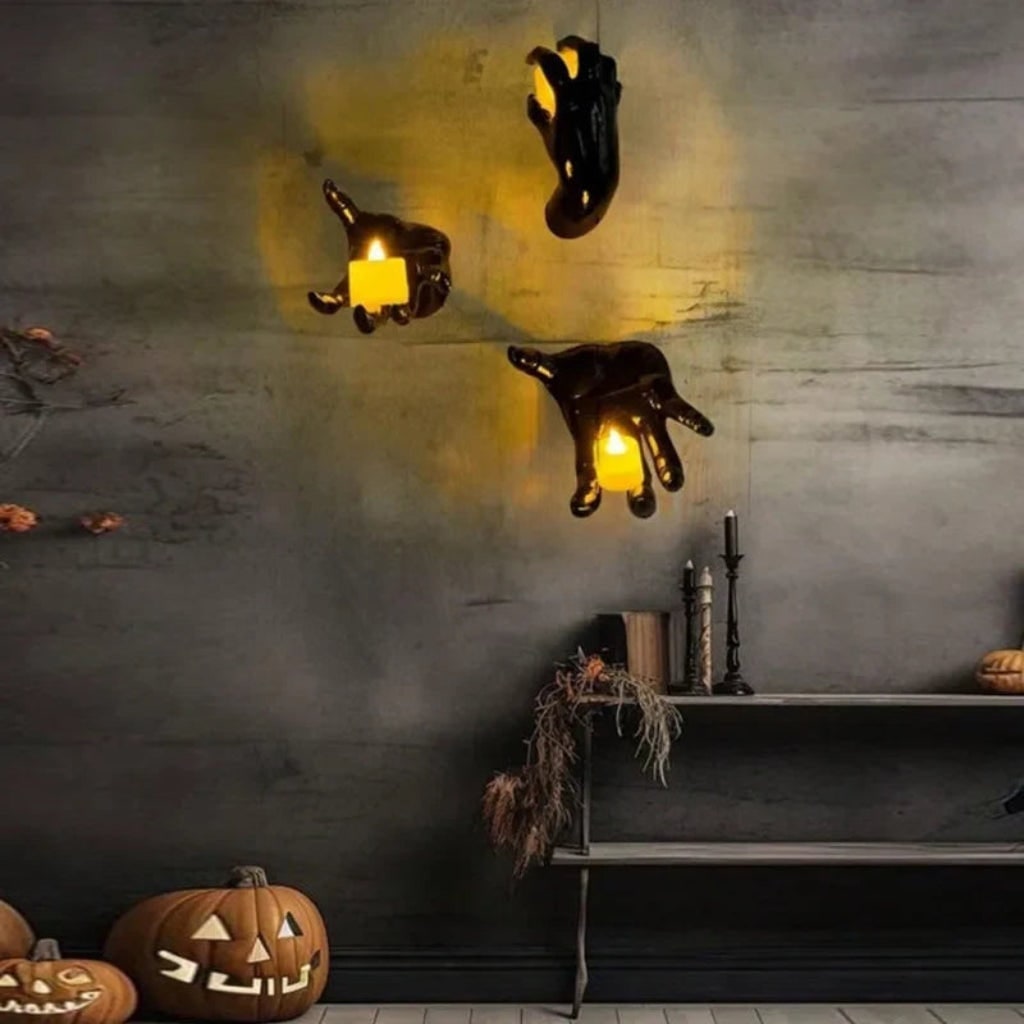 Halloween Creepy Hand Wall Candle Holder and Candlestick Stand for Gothic Decoration