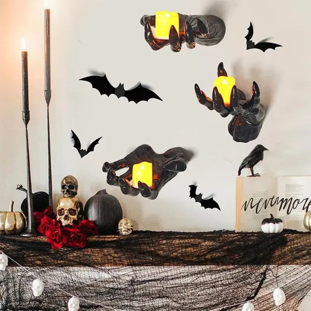 Halloween Creepy Hand Wall Candle Holder and Candlestick Stand for Gothic Decoration