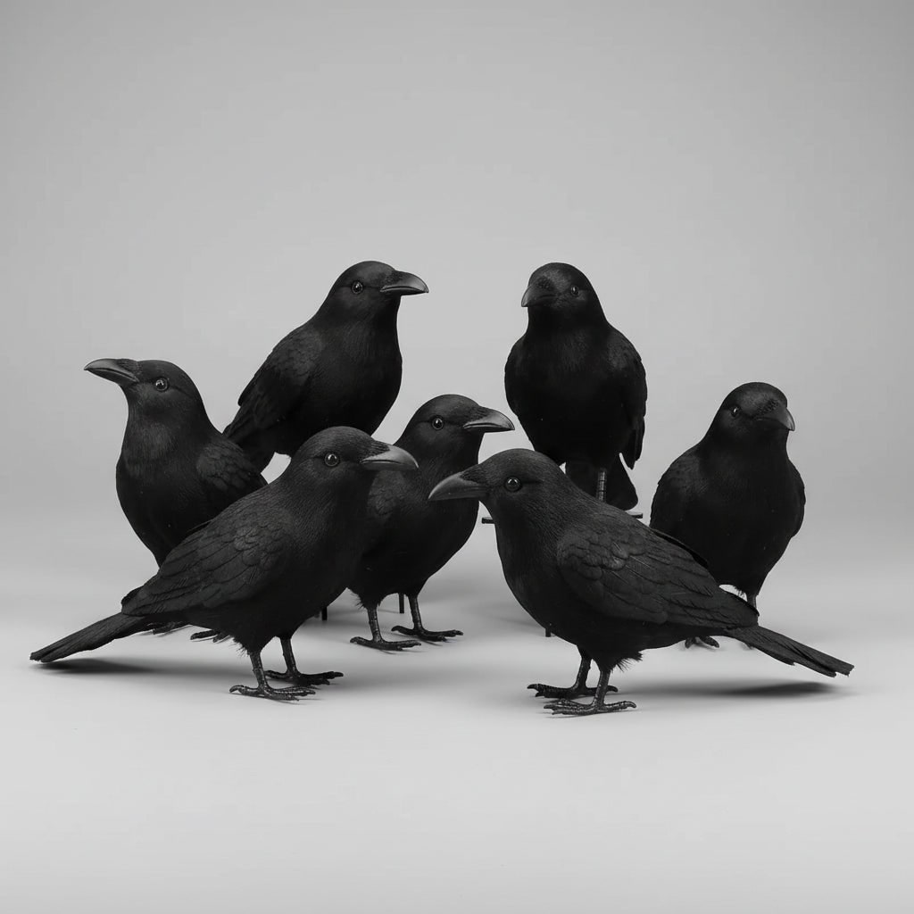 Halloween Crow Decorations Fake Black Artificial for Yard Haunted House Party Decor